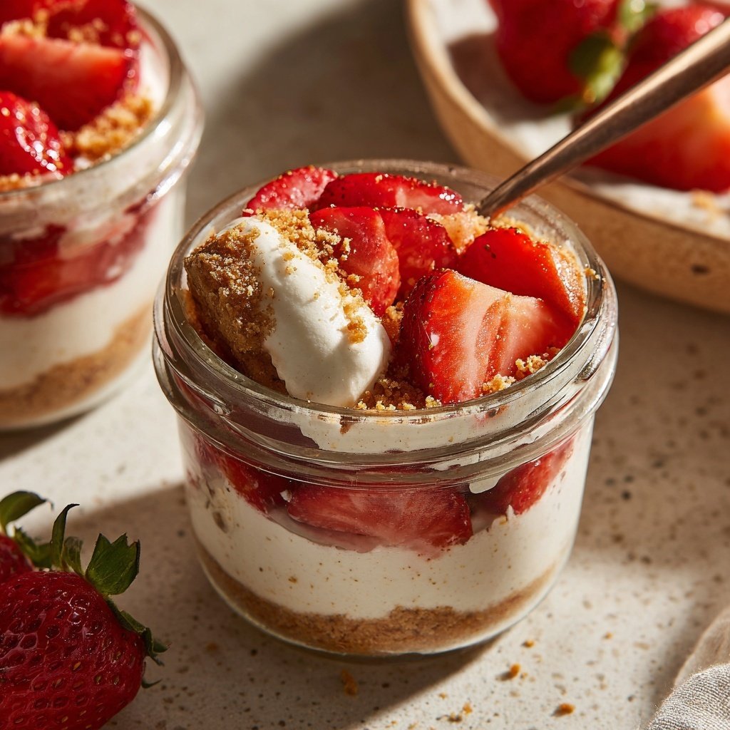 Strawberry Cheesecake Breakfast Jars
