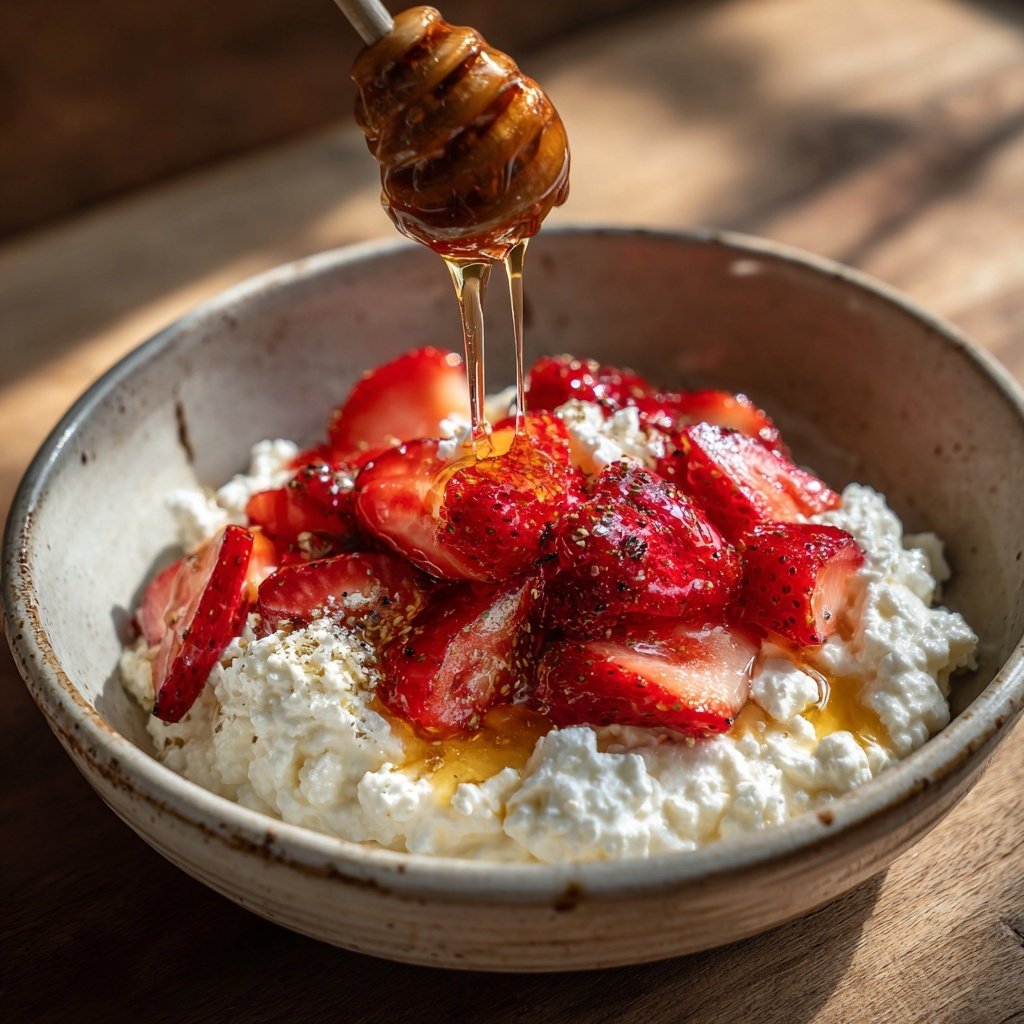 Strawberry Cottage Cheese Bowls