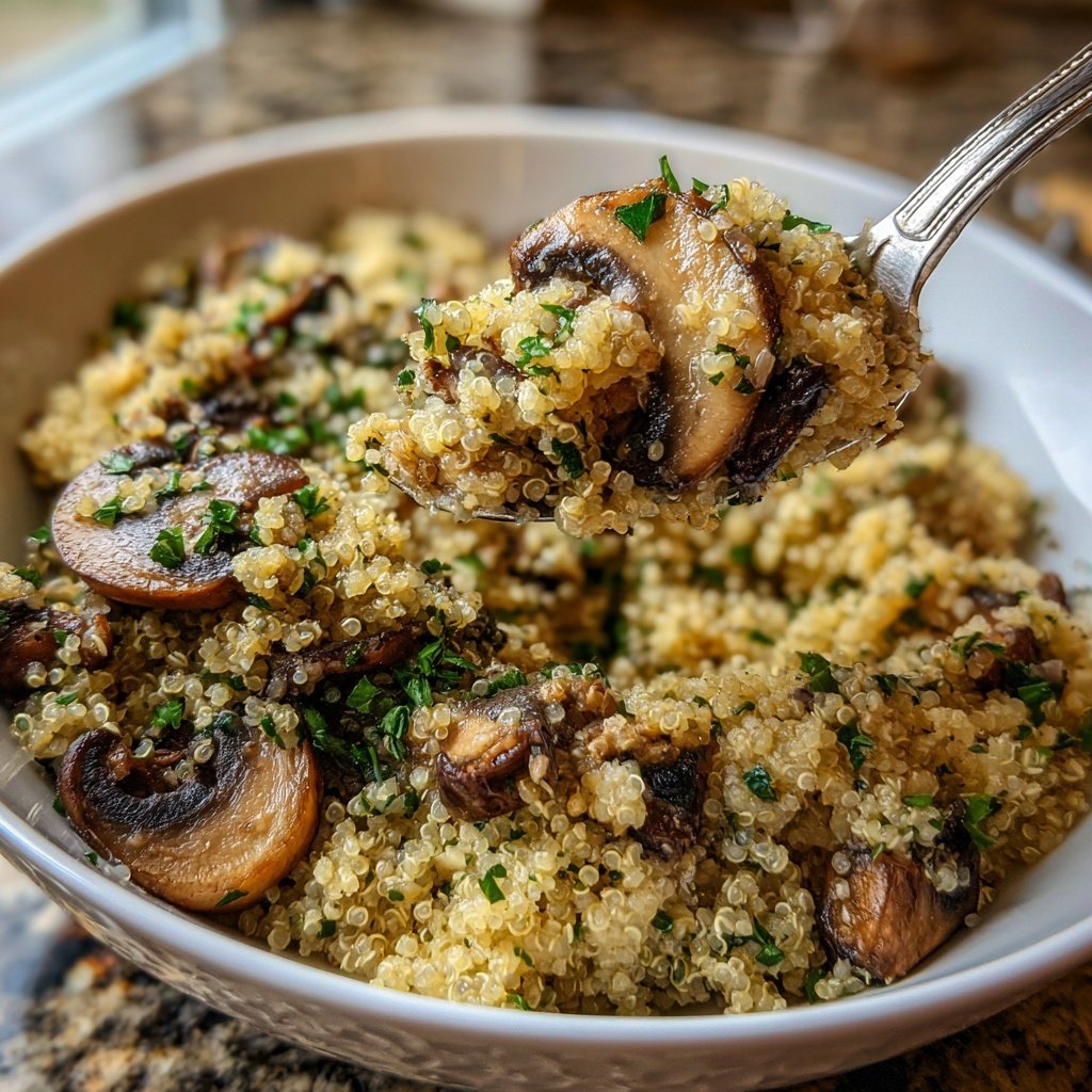 Garlic Butter Mushroom Quinoa