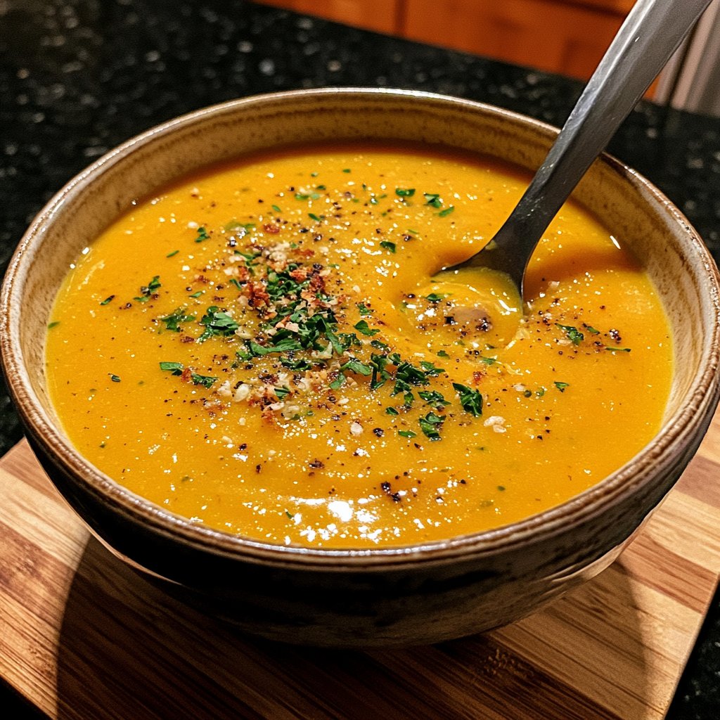 Squash Soup with Roasted Garlic