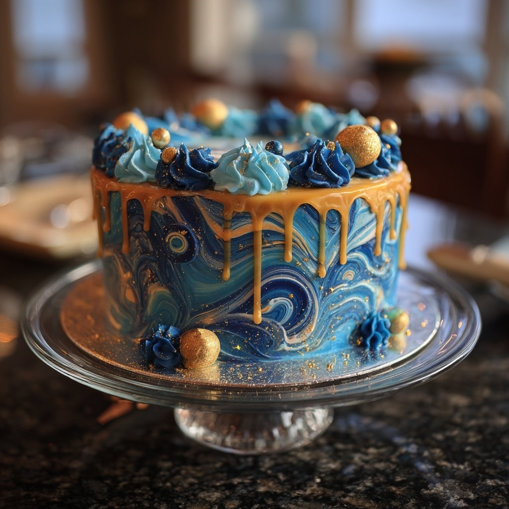 Galaxy Themed Pisces Cake