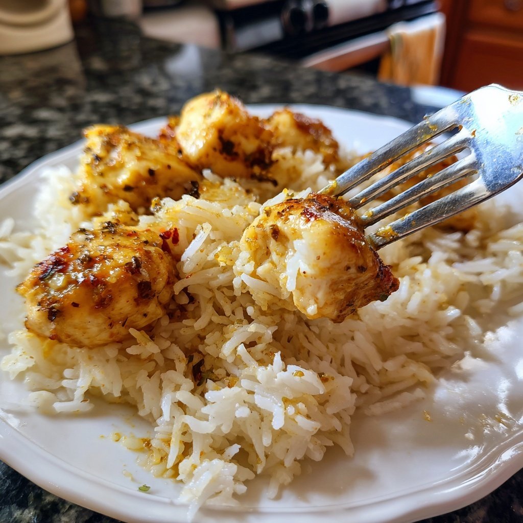 Garlic Butter Chicken And Rice Dinner
